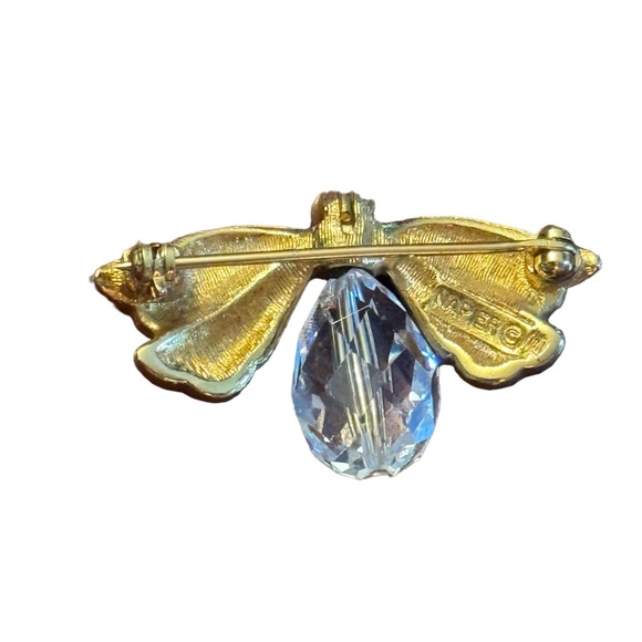 Vintage gold finish NAPIER crystal bug insect brooch - Picture 4 of 4